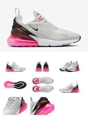 Nike Air Max 270 - White, Black & Bright Pink